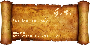 Ganter Anikó névjegykártya