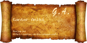 Ganter Anikó névjegykártya